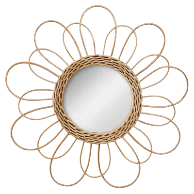 Rattan Flower Decorative Wall Mirror