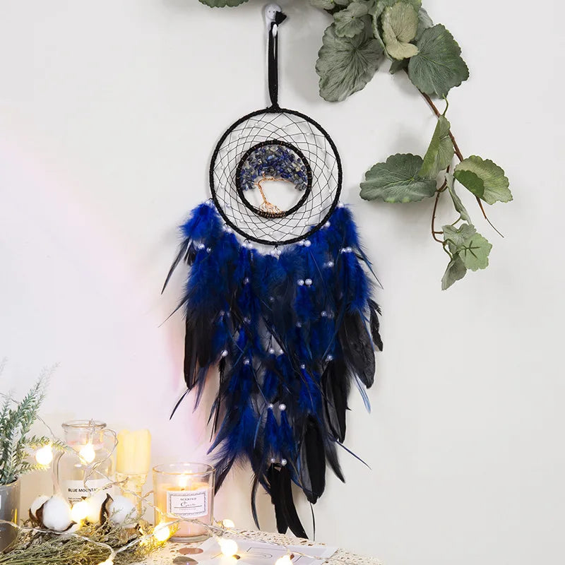 Wall Hanging Dream catchers Gem Crystal Tree Of Life Dream Catcher Home Decoration Room Wind Chimes Ornaments Dream Catchers