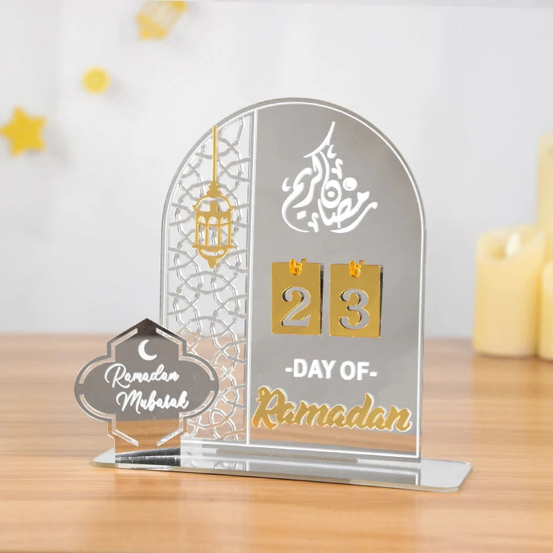 EID Mubarak 2025 Acrylic Countdown Calendar - Ramadan Home Decor