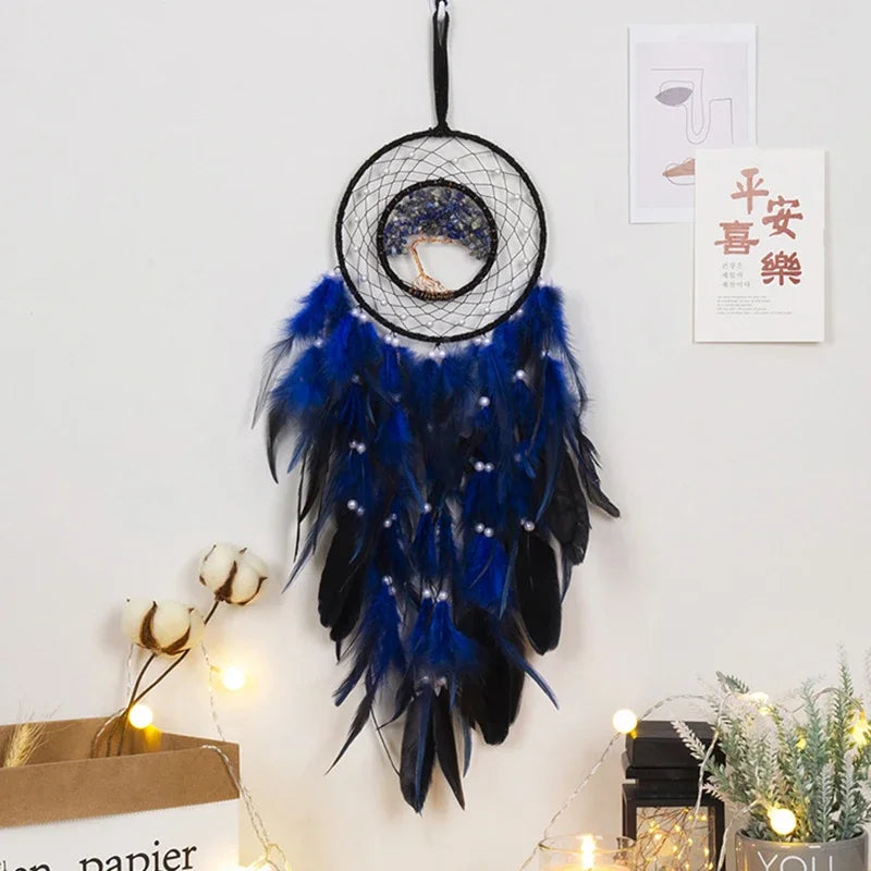 Wall Hanging Dream catchers Gem Crystal Tree Of Life Dream Catcher Home Decoration Room Wind Chimes Ornaments Dream Catchers