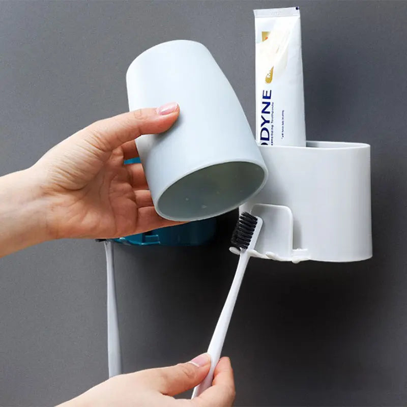 Punch-Free Wall-Mounted Toothbrush & Shaver Holder