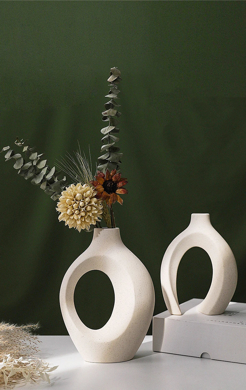 Hollow Flower Vases for Living Room Bookshelf