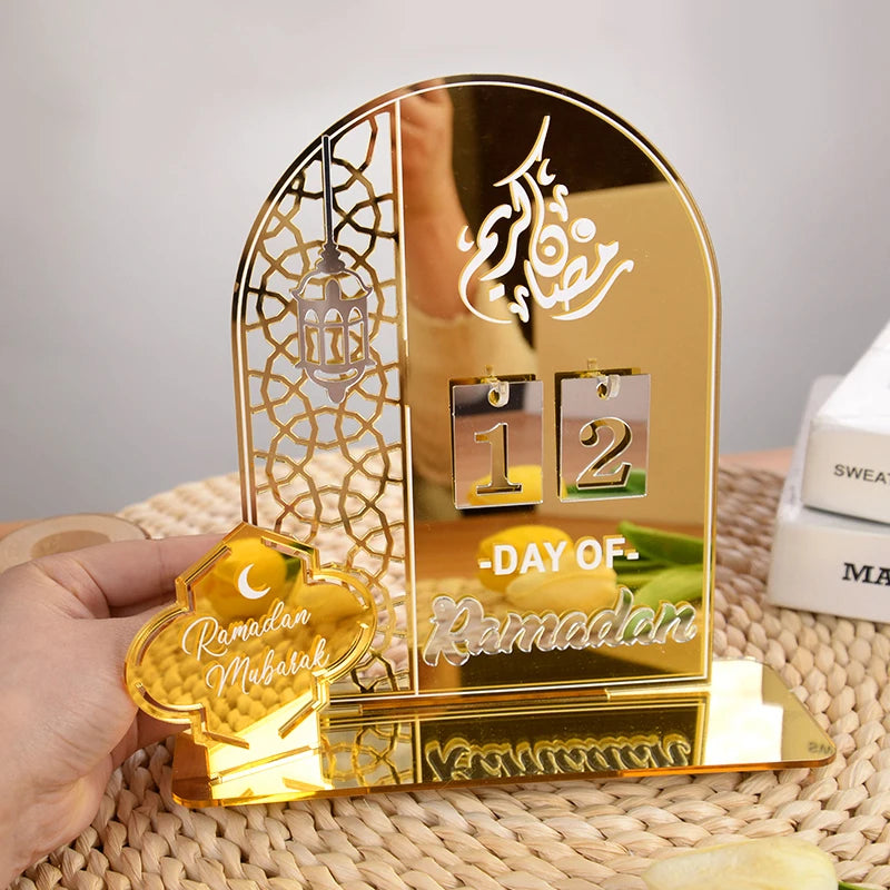 EID Mubarak 2025 Acrylic Countdown Calendar - Ramadan Home Decor