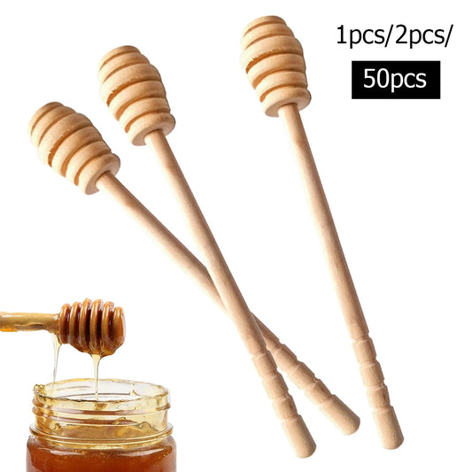 Wooden Honey Spoon & Stir Bar Set - 50/2/1 Pieces