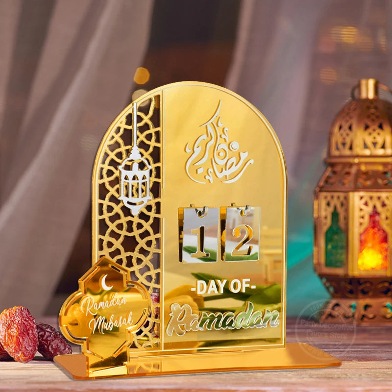 EID Mubarak 2025 Acrylic Countdown Calendar - Ramadan Home Decor