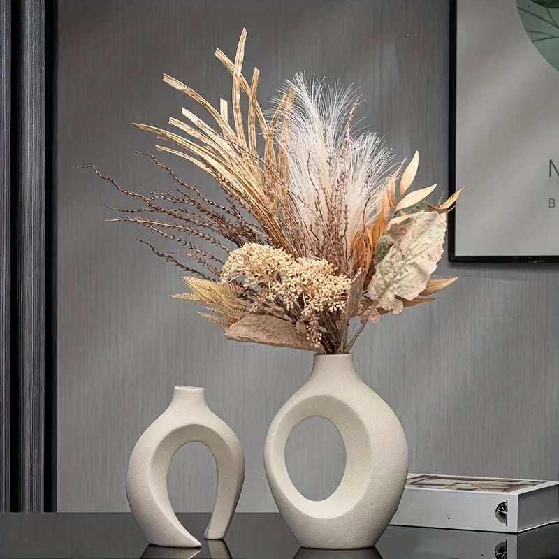 Hollow Flower Vases for Living Room Bookshelf