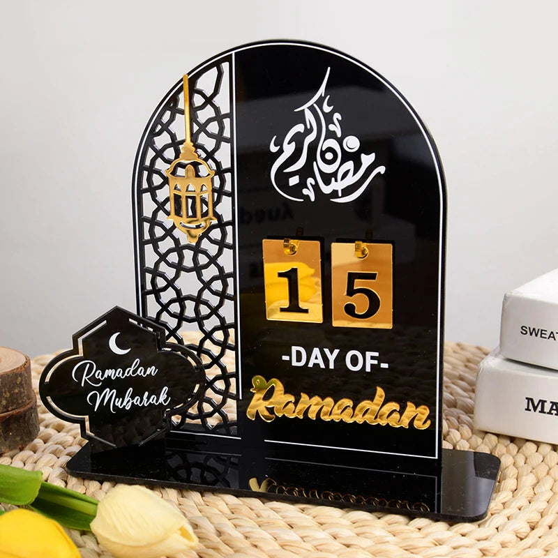 EID Mubarak 2025 Acrylic Countdown Calendar - Ramadan Home Decor