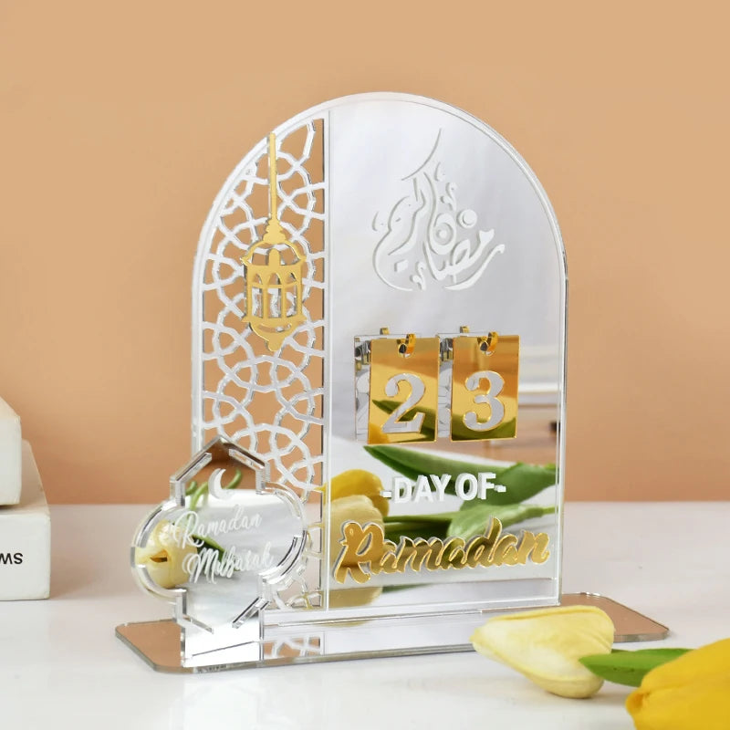 EID Mubarak 2025 Acrylic Countdown Calendar - Ramadan Home Decor