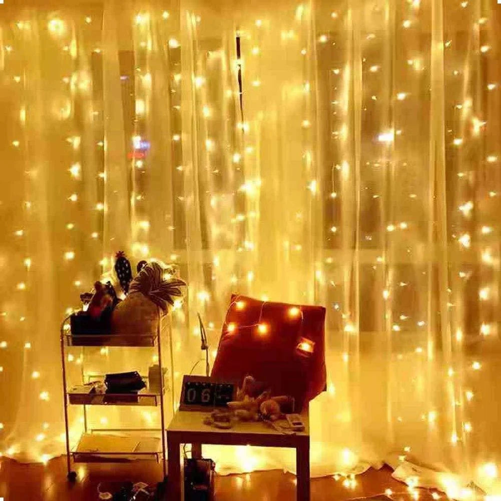 EID Mubarak 2025 LED Curtain Garland - Ramadan & Festive Decor