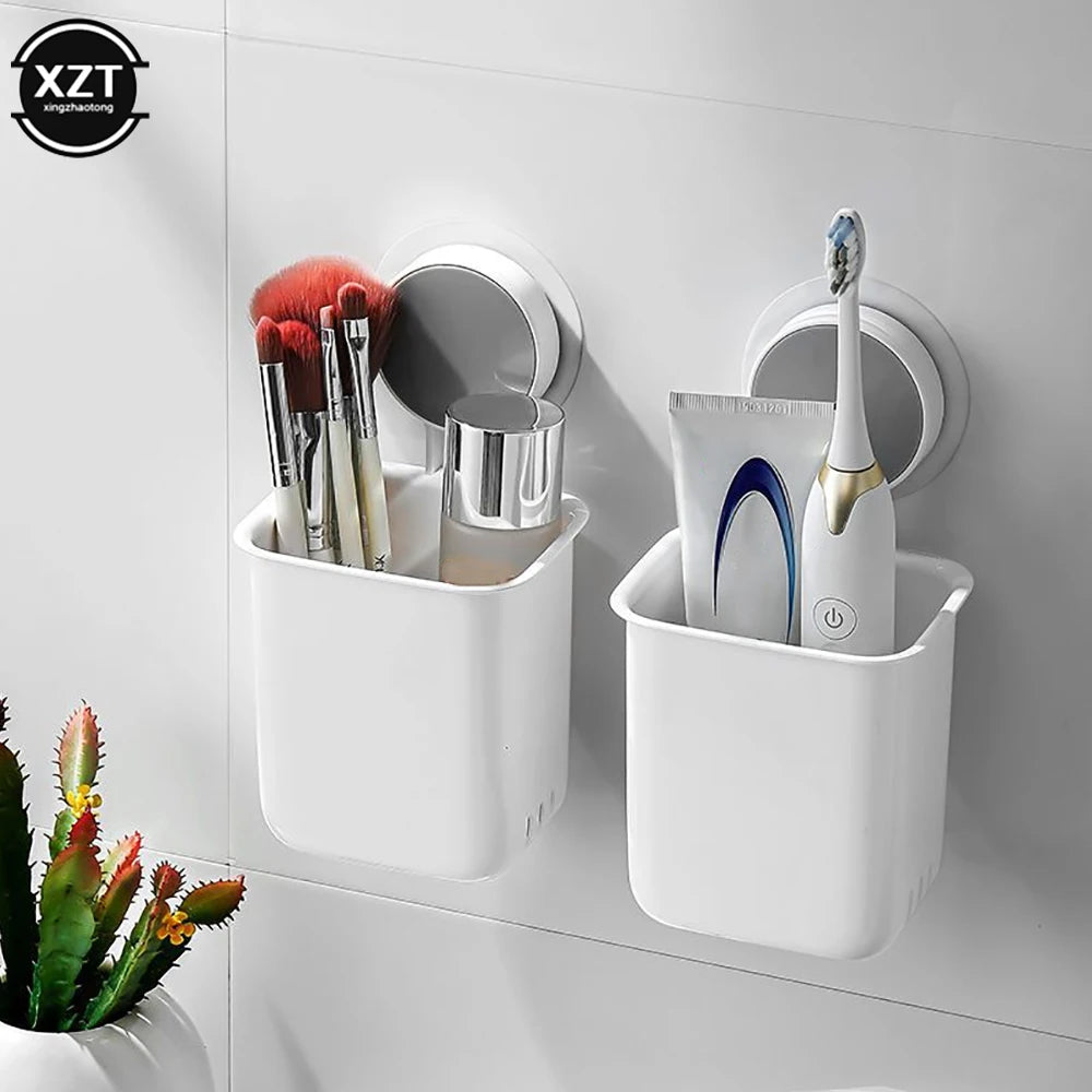 Portable Wall-Mounted Toothbrush & Toothpaste Holder