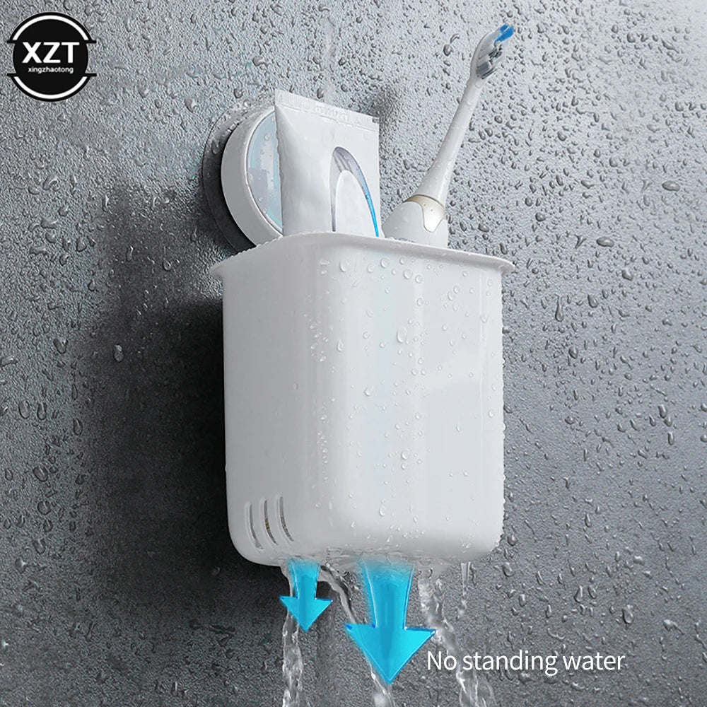 Portable Wall-Mounted Toothbrush & Toothpaste Holder