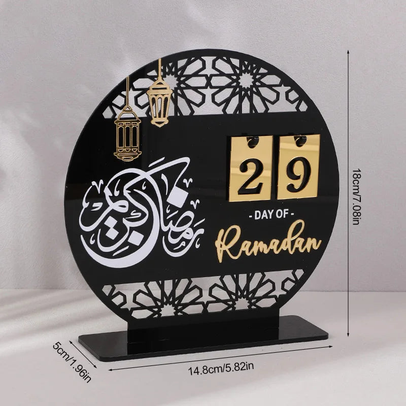 EID Mubarak 2025 Acrylic Countdown Calendar - Ramadan Home Decor