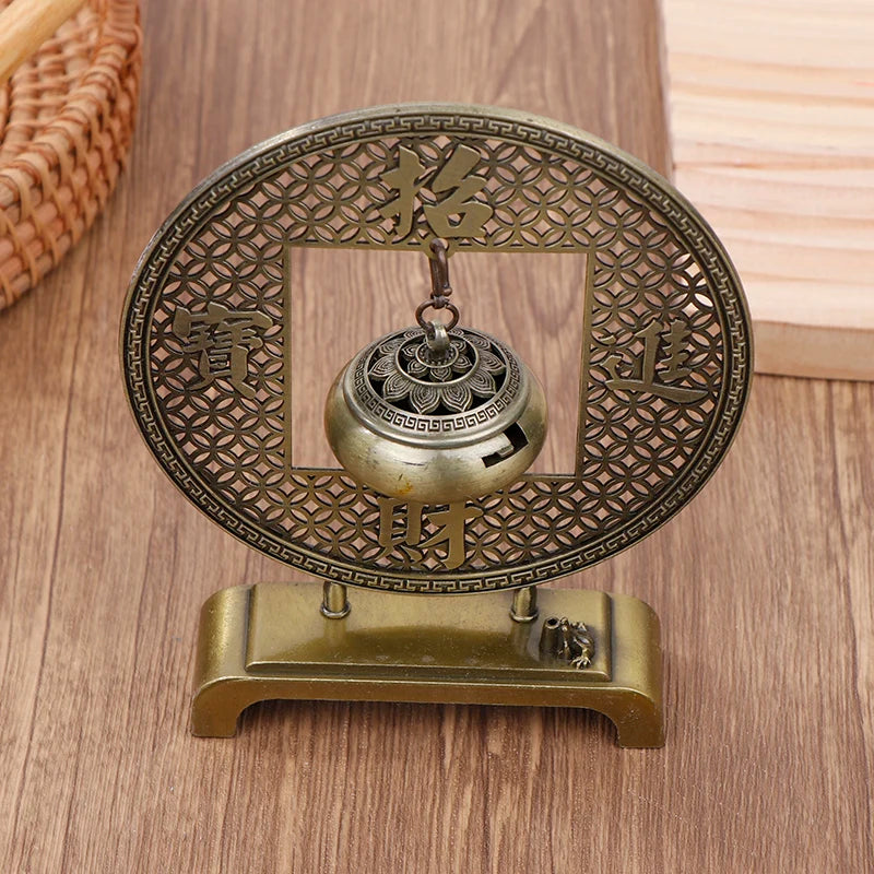 Retro Lotus Flower Incense Burner - Hanging Zinc Alloy