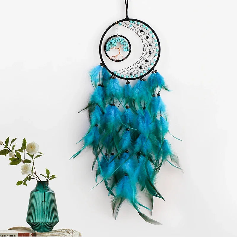 Wall Hanging Dream catchers Gem Crystal Tree Of Life Dream Catcher Home Decoration Room Wind Chimes Ornaments Dream Catchers