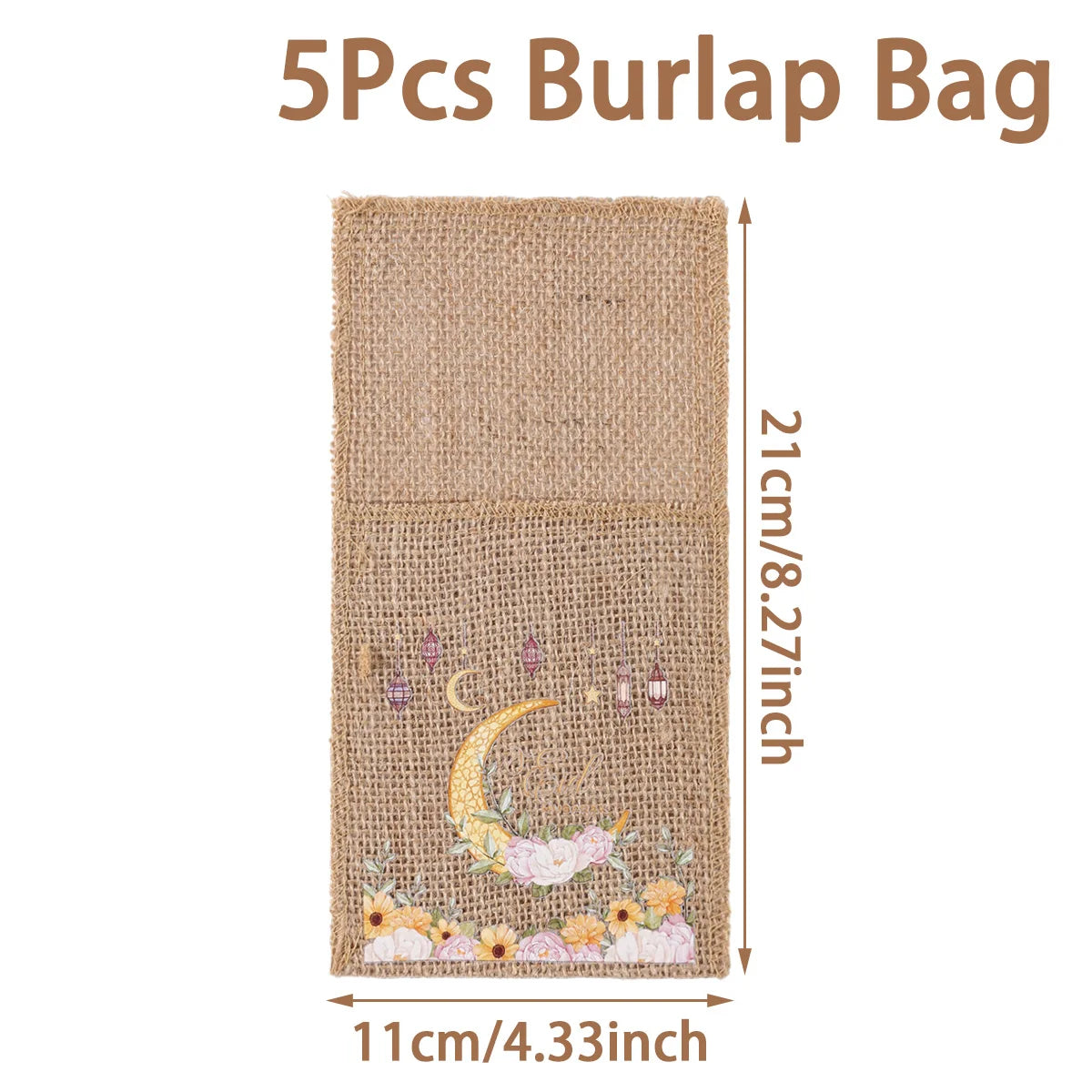 EID Mubarak 2025 Moon & Star Tableware Bags - Ramadan & Eid Al Adha Decor