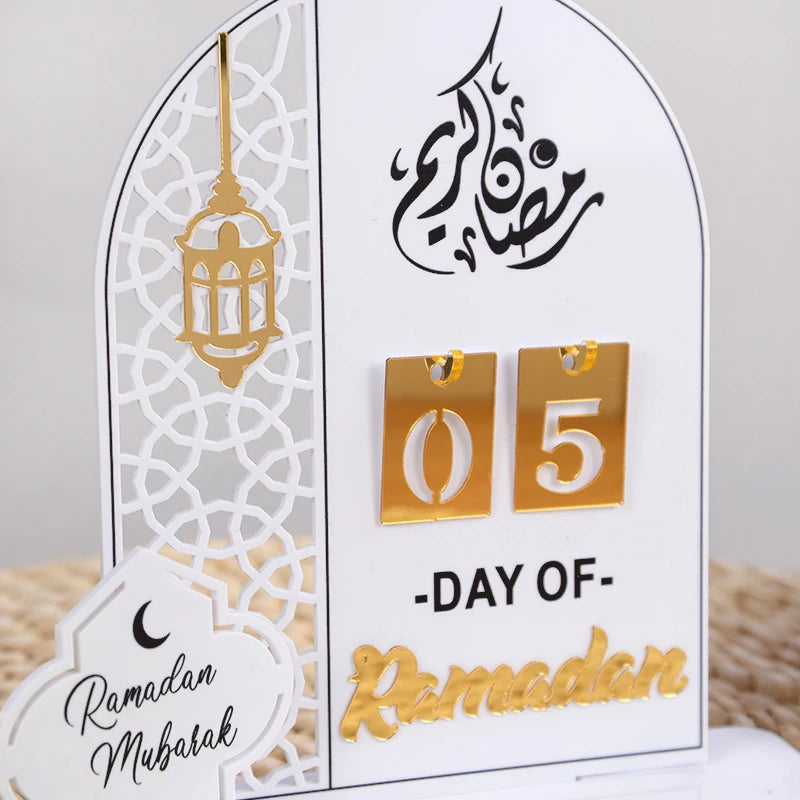 EID Mubarak 2025 Acrylic Countdown Calendar - Ramadan Home Decor