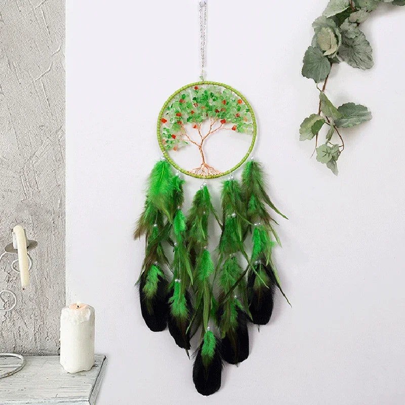 Wall Hanging Dream catchers Gem Crystal Tree Of Life Dream Catcher Home Decoration Room Wind Chimes Ornaments Dream Catchers