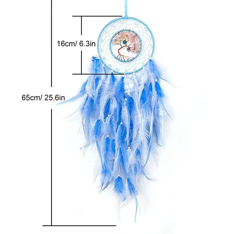 Wall Hanging Dream catchers Gem Crystal Tree Of Life Dream Catcher Home Decoration Room Wind Chimes Ornaments Dream Catchers