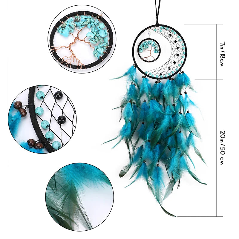 Wall Hanging Dream catchers Gem Crystal Tree Of Life Dream Catcher Home Decoration Room Wind Chimes Ornaments Dream Catchers