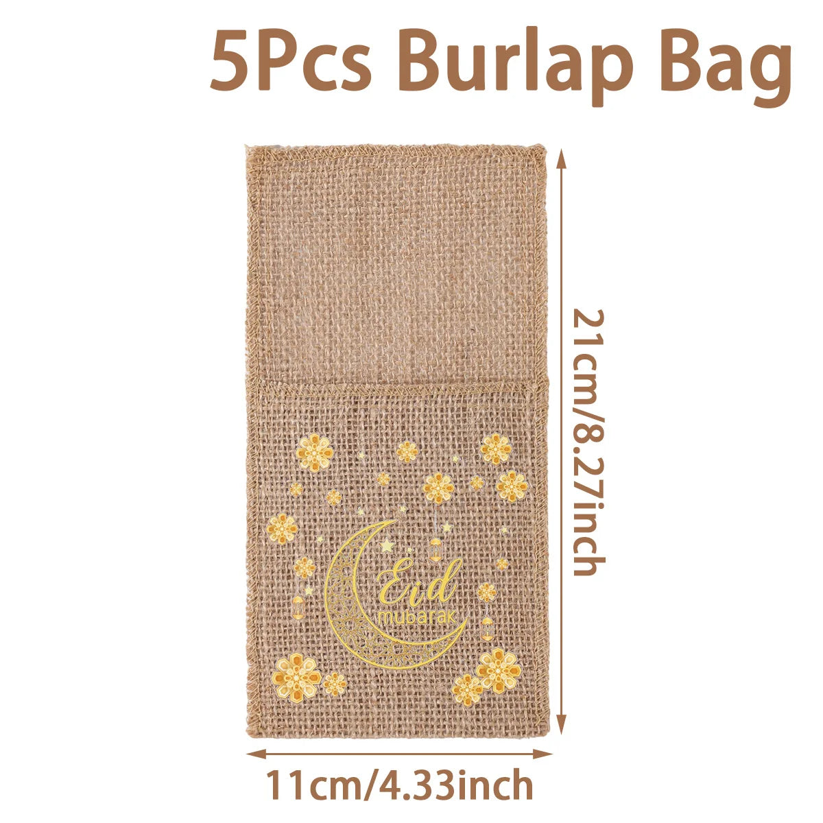 EID Mubarak 2025 Moon & Star Tableware Bags - Ramadan & Eid Al Adha Decor