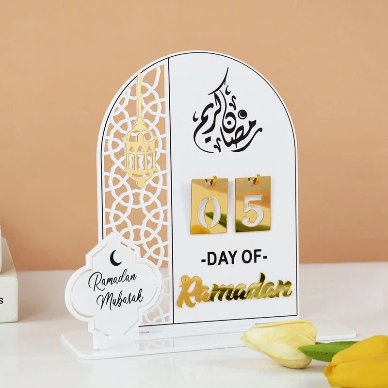 EID Mubarak 2025 Acrylic Countdown Calendar - Ramadan Home Decor