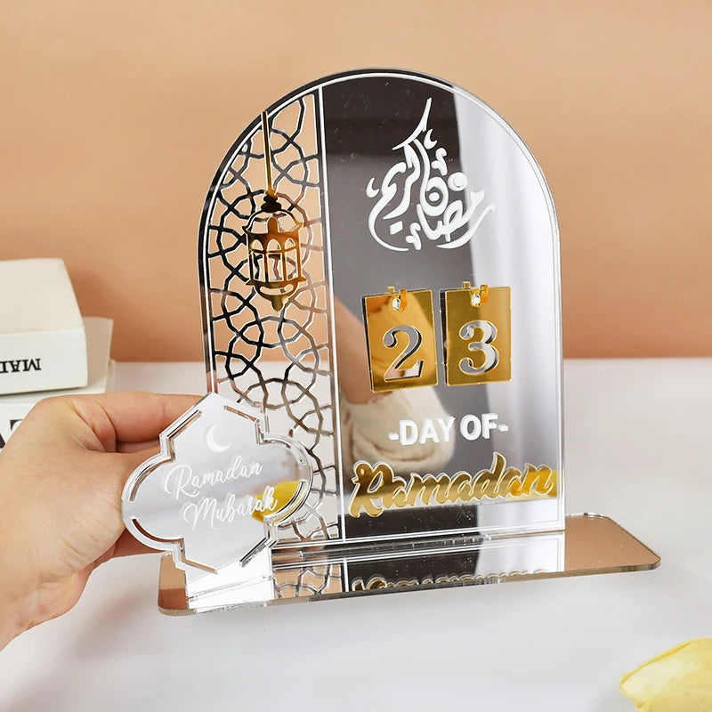 EID Mubarak 2025 Acrylic Countdown Calendar - Ramadan Home Decor