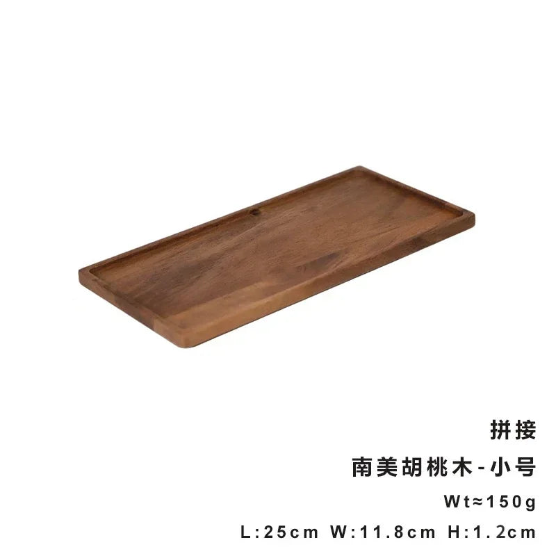 Rectangle Wooden Tea Tray - Serving Plate for Snacks & Food Storage