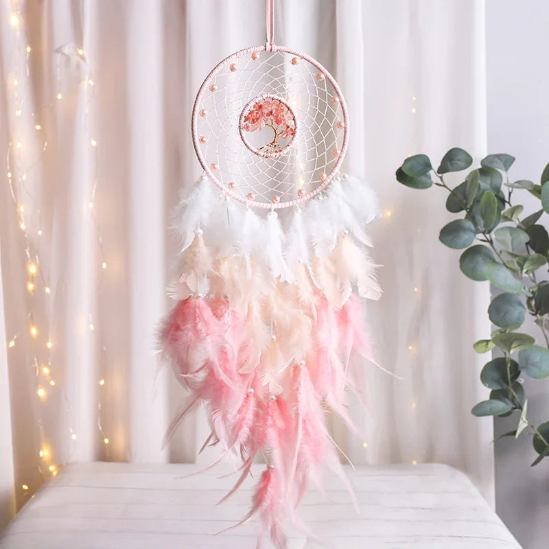 Wall Hanging Dream catchers Gem Crystal Tree Of Life Dream Catcher Home Decoration Room Wind Chimes Ornaments Dream Catchers