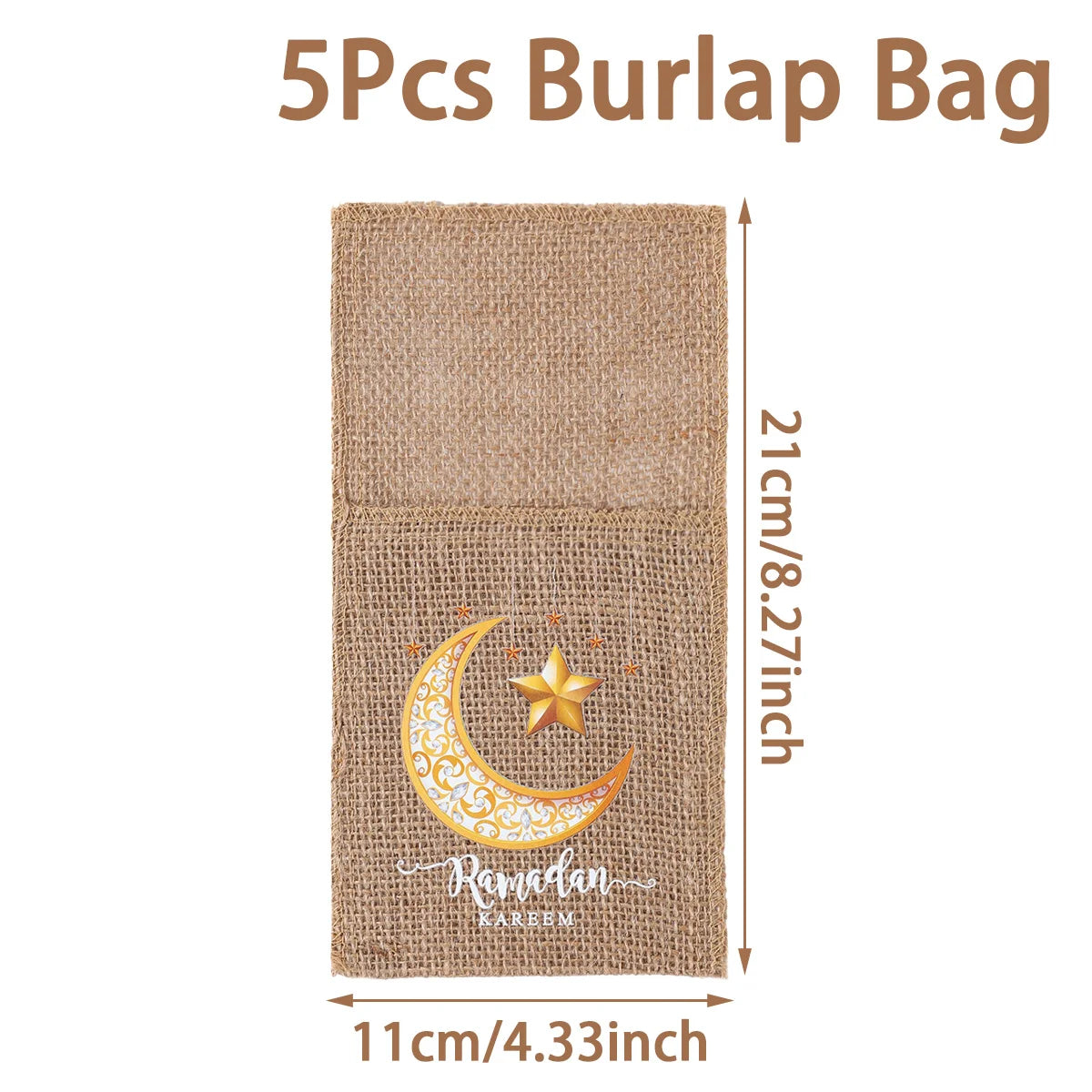 EID Mubarak 2025 Moon & Star Tableware Bags - Ramadan & Eid Al Adha Decor