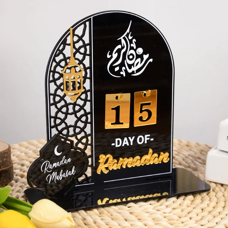 EID Mubarak 2025 Acrylic Countdown Calendar - Ramadan Home Decor