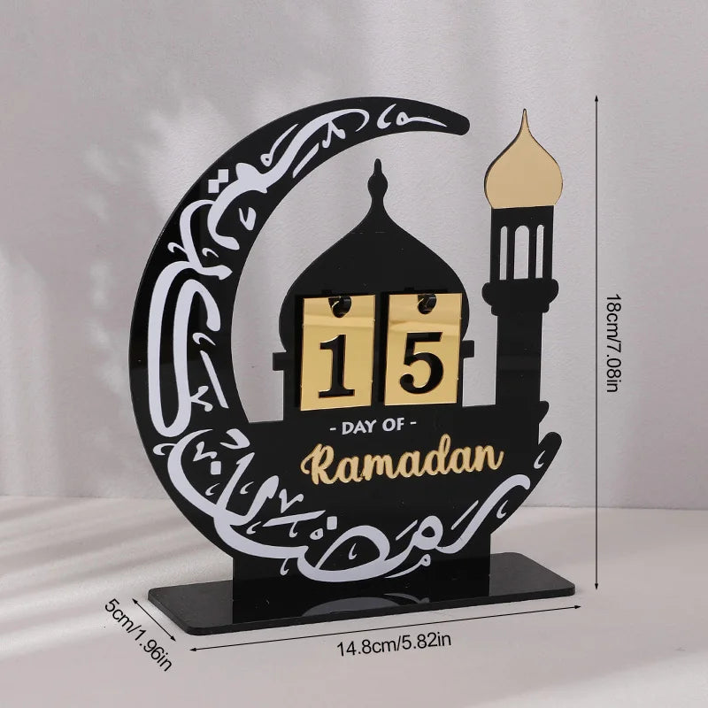 EID Mubarak 2025 Acrylic Countdown Calendar - Ramadan Home Decor