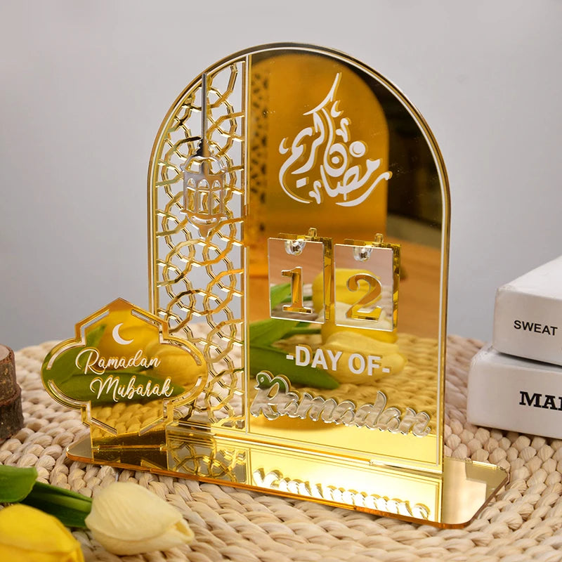 EID Mubarak 2025 Acrylic Countdown Calendar - Ramadan Home Decor