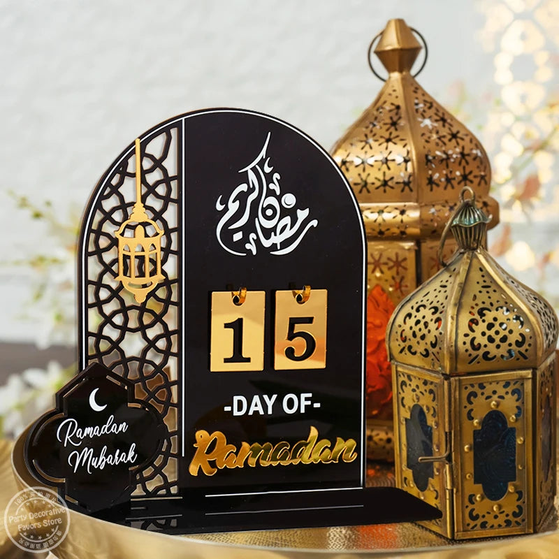 EID Mubarak 2025 Acrylic Countdown Calendar - Ramadan Home Decor