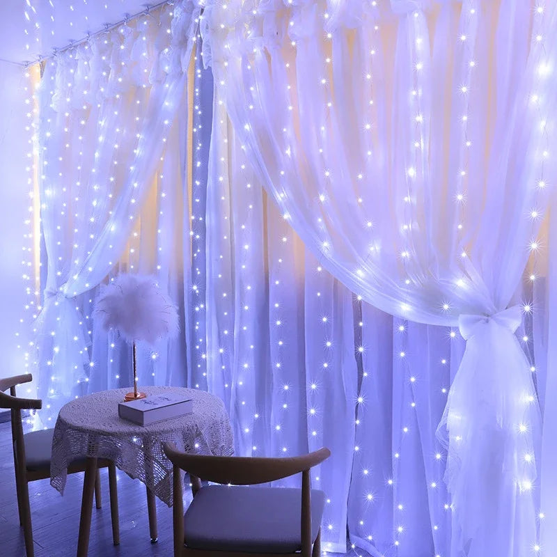 EID Mubarak 2025 LED Curtain Garland - Ramadan & Festive Decor