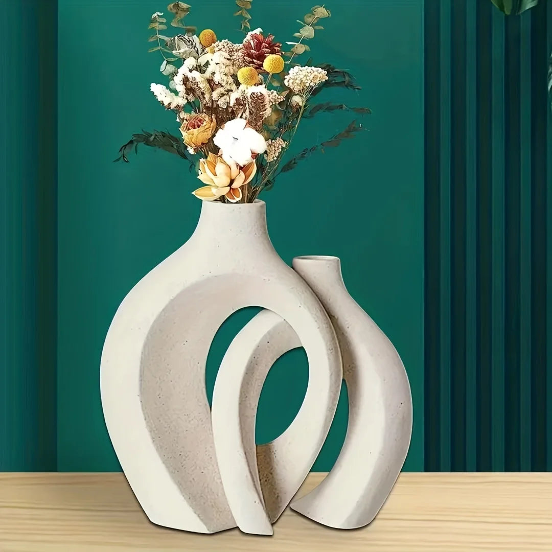 Hollow Flower Vases for Living Room Bookshelf