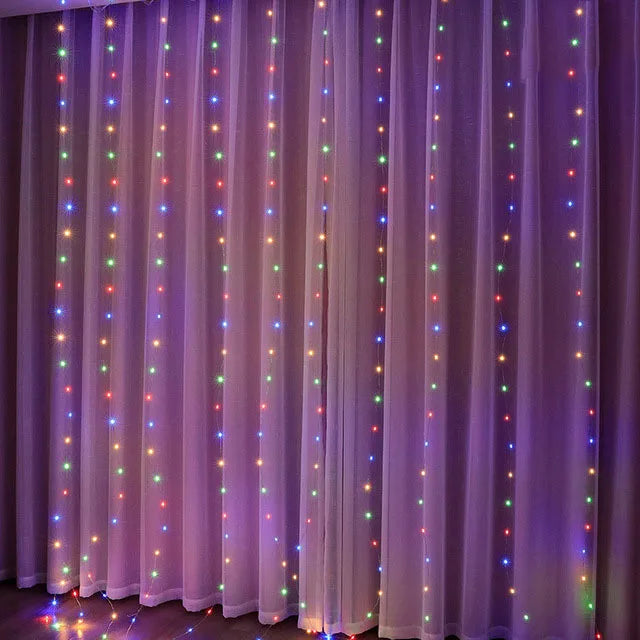 EID Mubarak 2025 LED Curtain Garland - Ramadan & Festive Decor