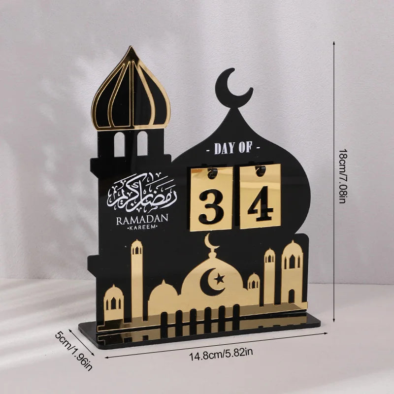 EID Mubarak 2025 Acrylic Countdown Calendar - Ramadan Home Decor