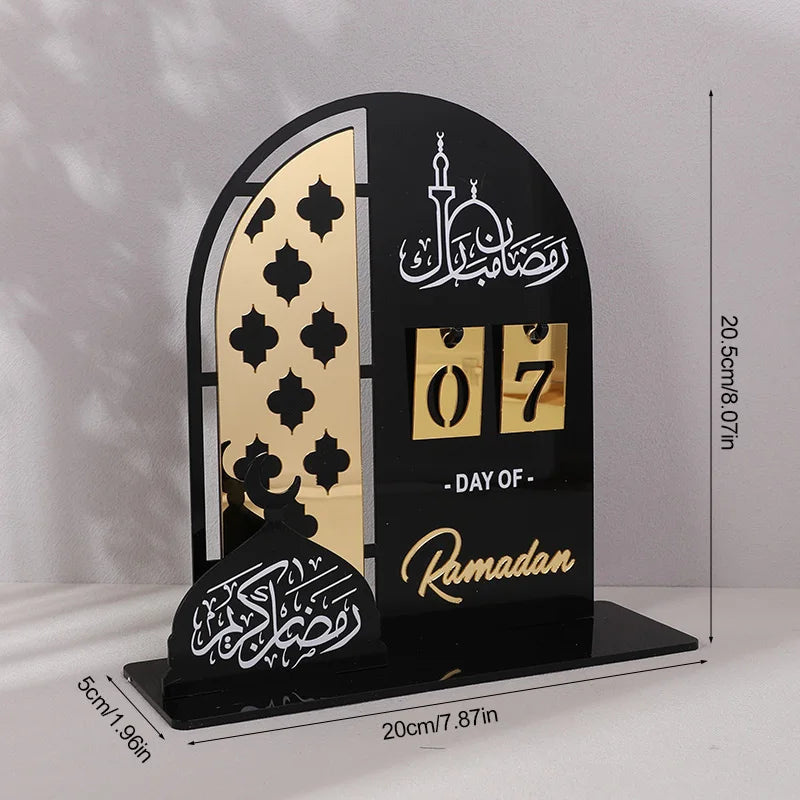 EID Mubarak 2025 Acrylic Countdown Calendar - Ramadan Home Decor