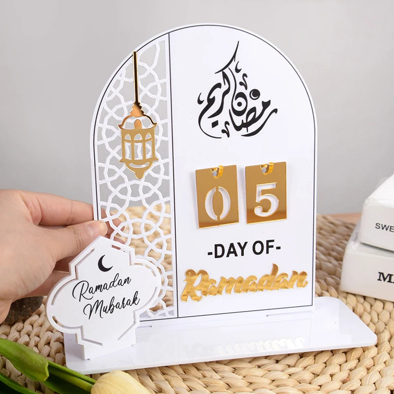 EID Mubarak 2025 Acrylic Countdown Calendar - Ramadan Home Decor