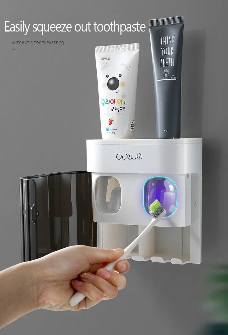 Automatic Wall-Mounted Toothpaste Dispenser & Holder