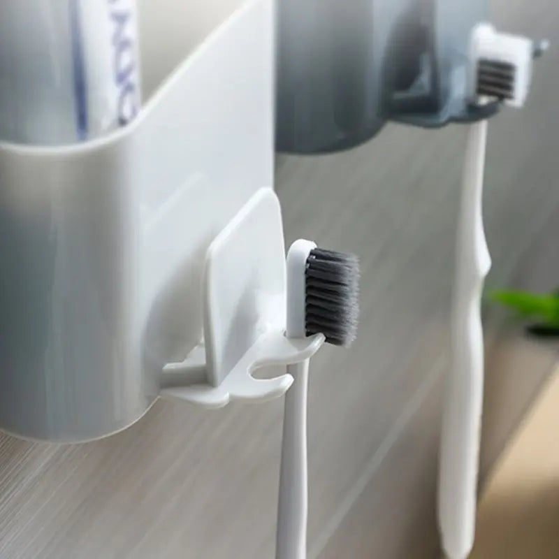 Punch-Free Wall-Mounted Toothbrush & Shaver Holder