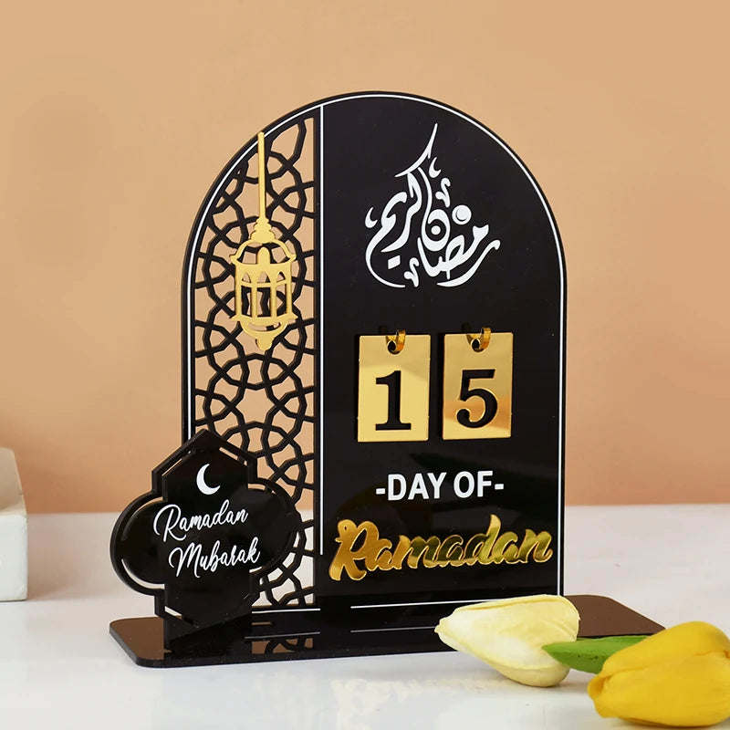 EID Mubarak 2025 Acrylic Countdown Calendar - Ramadan Home Decor