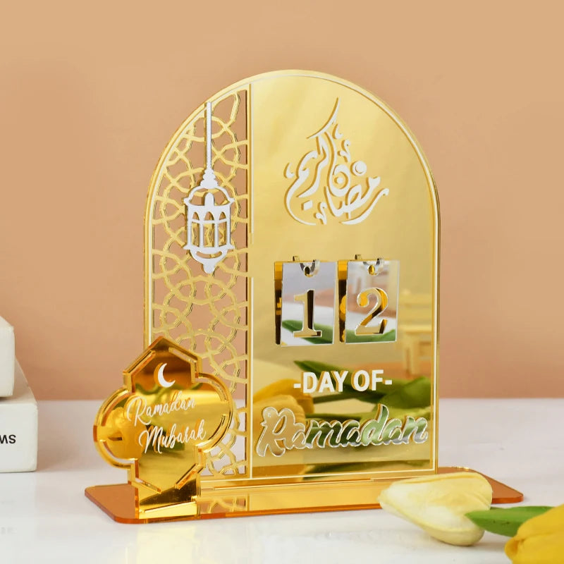 EID Mubarak 2025 Acrylic Countdown Calendar - Ramadan Home Decor