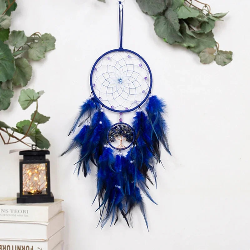 Wall Hanging Dream catchers Gem Crystal Tree Of Life Dream Catcher Home Decoration Room Wind Chimes Ornaments Dream Catchers