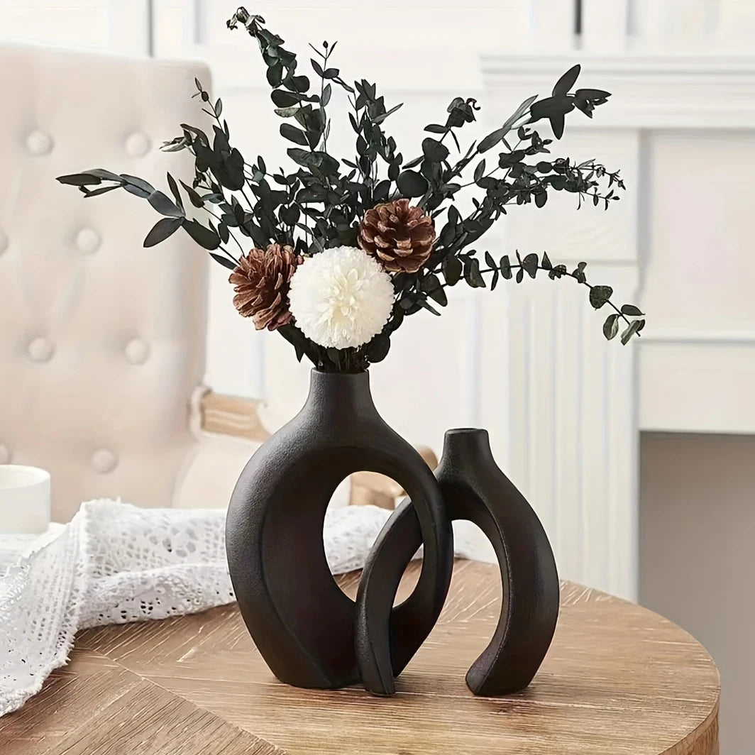 Hollow Flower Vases for Living Room Bookshelf