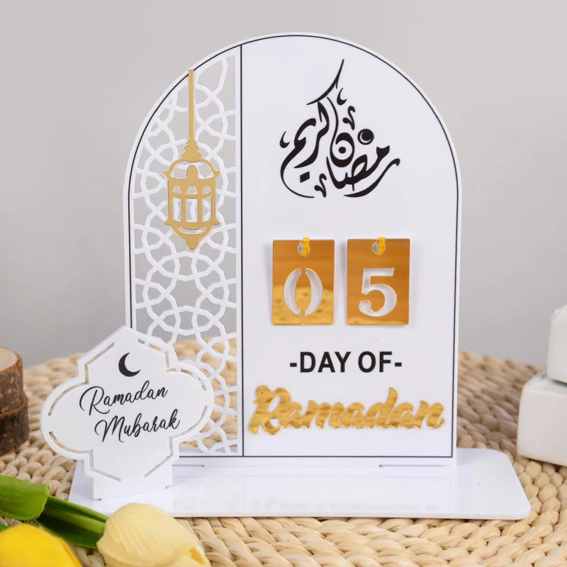 EID Mubarak 2025 Acrylic Countdown Calendar - Ramadan Home Decor