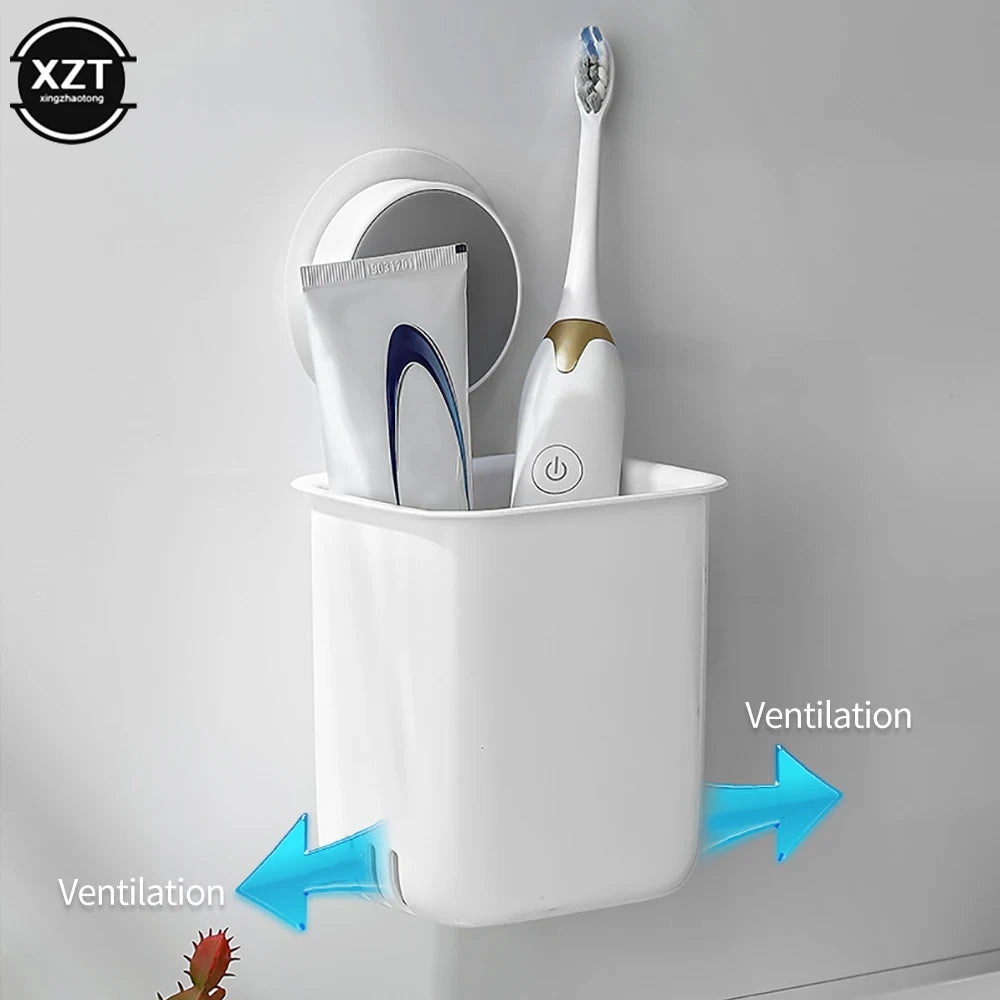 Portable Wall-Mounted Toothbrush & Toothpaste Holder