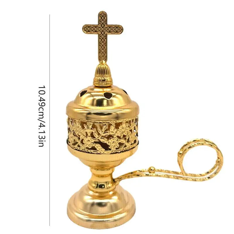 Retro Brass Cross Incense Burner