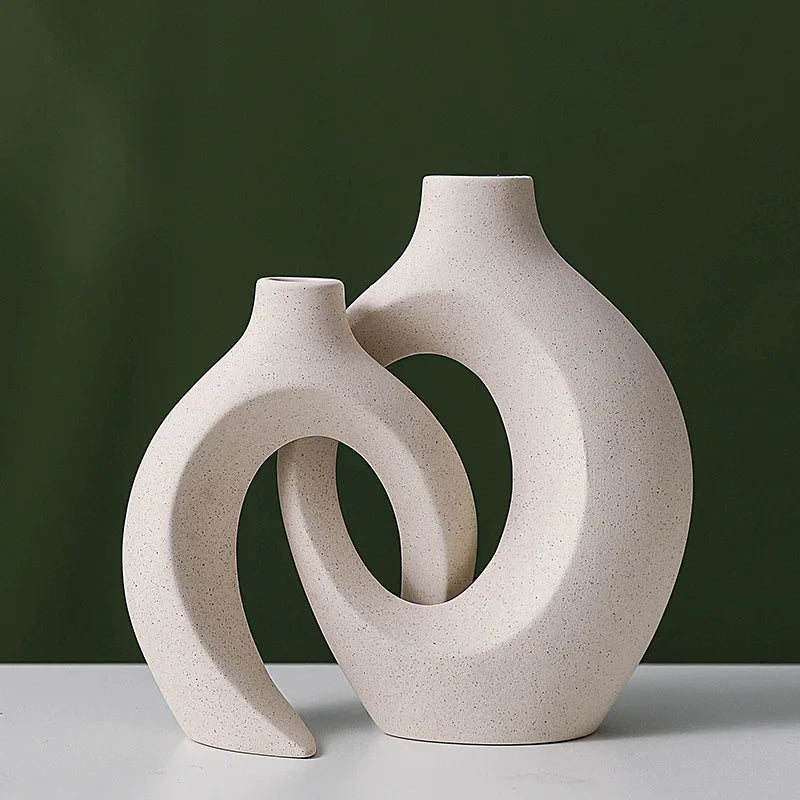 Ensemble de vases en céramique nordiques modernes pour la décoration intérieure