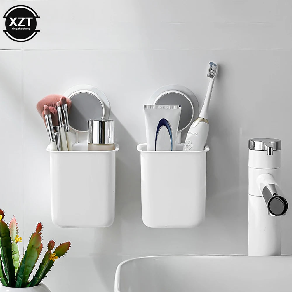 Portable Wall-Mounted Toothbrush & Toothpaste Holder